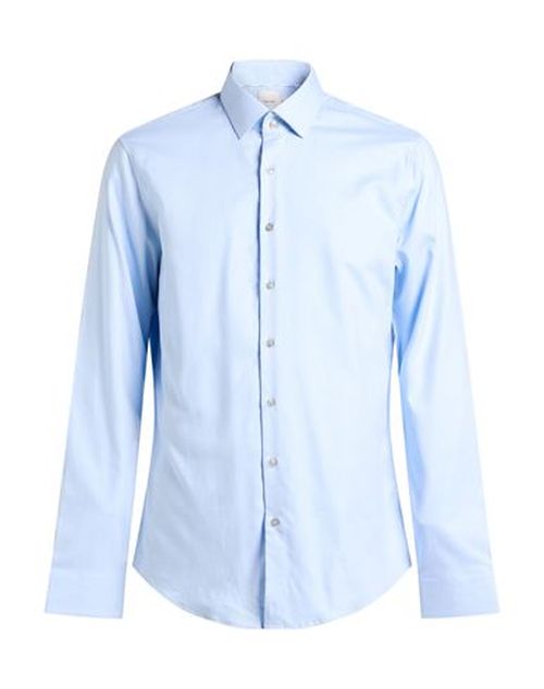 Man Shirt Sky blue Size 15 Cotton, Elastane