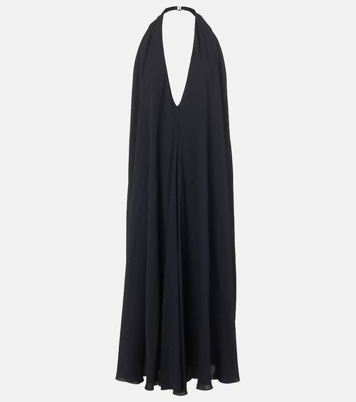 Norma draped open-back crêpe maxi dress