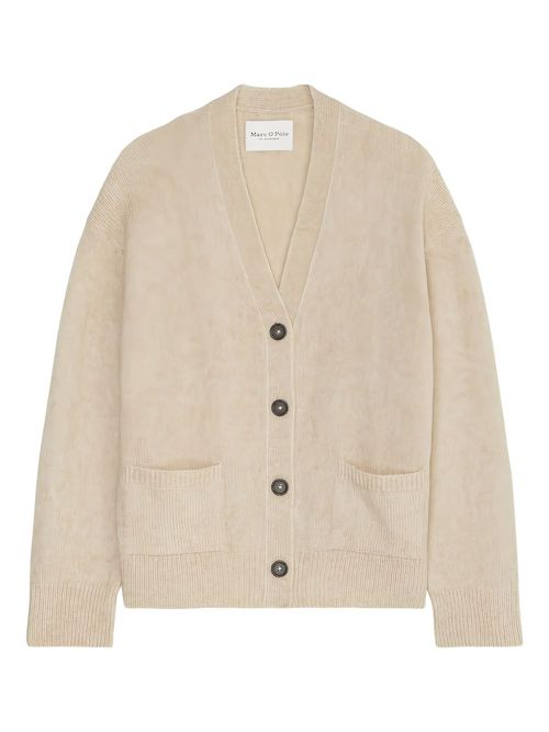 Button-front V-neck cardigan - Neutrals