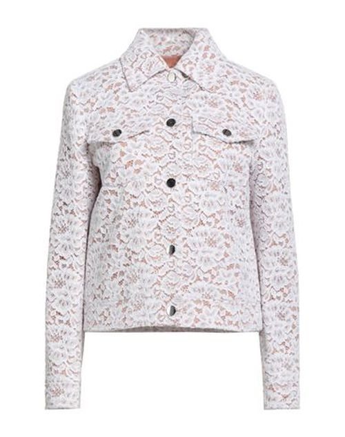 Woman Jacket White Size L Cotton, Nylon