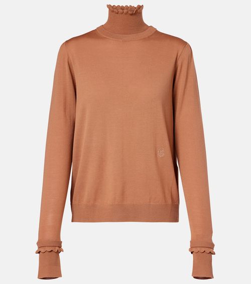 Chloé Ruffled wool turtleneck sweater