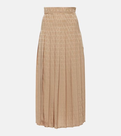 Toile Iconographe pleated silk midi skirt