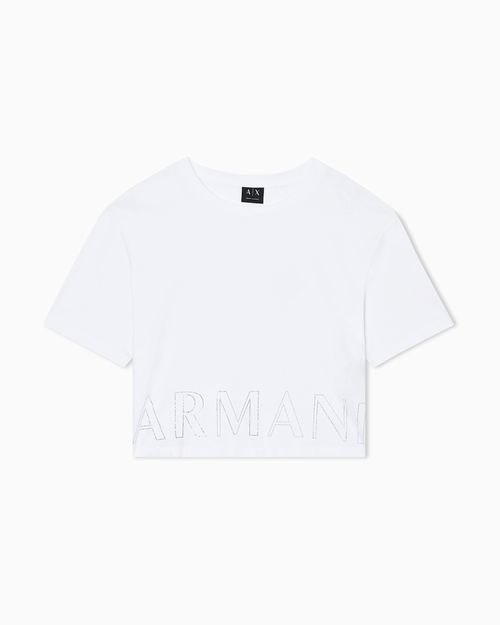 Cropped basic T-Shirt in cotton jersey