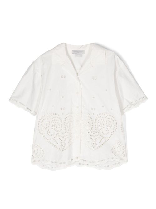 Broderie-anglaise cotton shirt - White