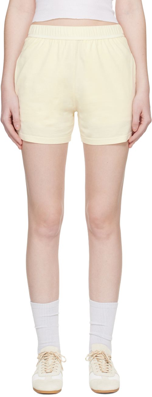 Yellow Jersey Cotton Shorts