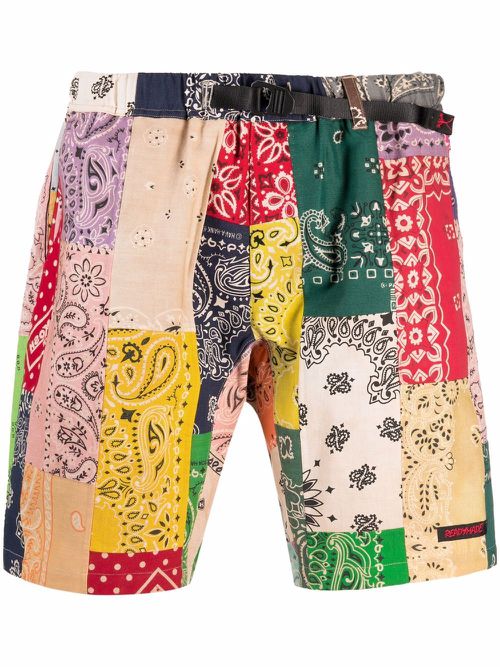 Patchwork bandana print shorts - Neutrals