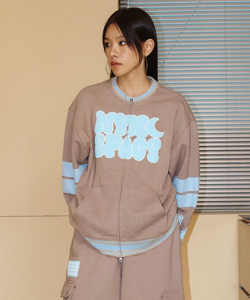 BALLOON LOGO SWEAT JACKET BROWN