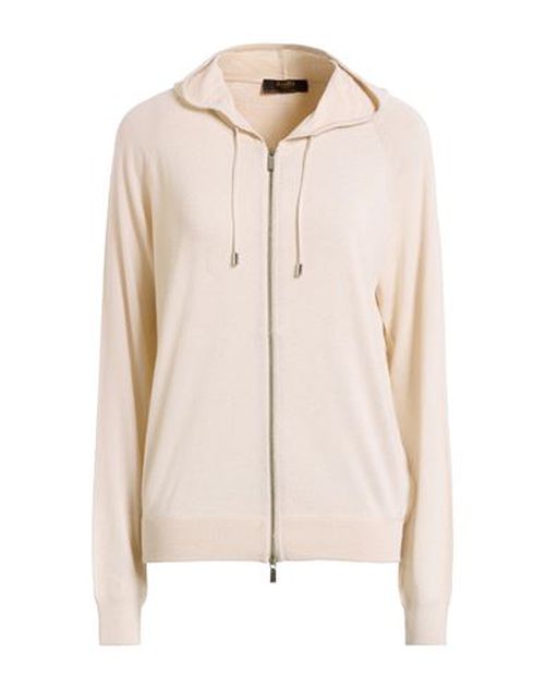 Woman Cardigan Beige Size 12 Cashmere, Metallic fiber, Silk