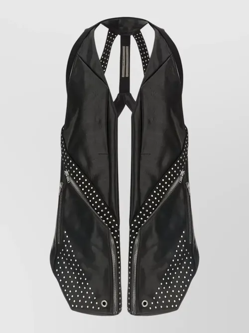 Rick Owens - temple sleeveless open front studded vest