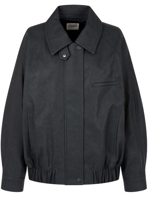 Spread-collar bomber jacket - Black