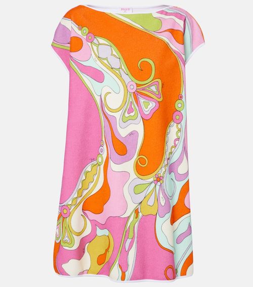 Orchidee cotton-blend terry minidress