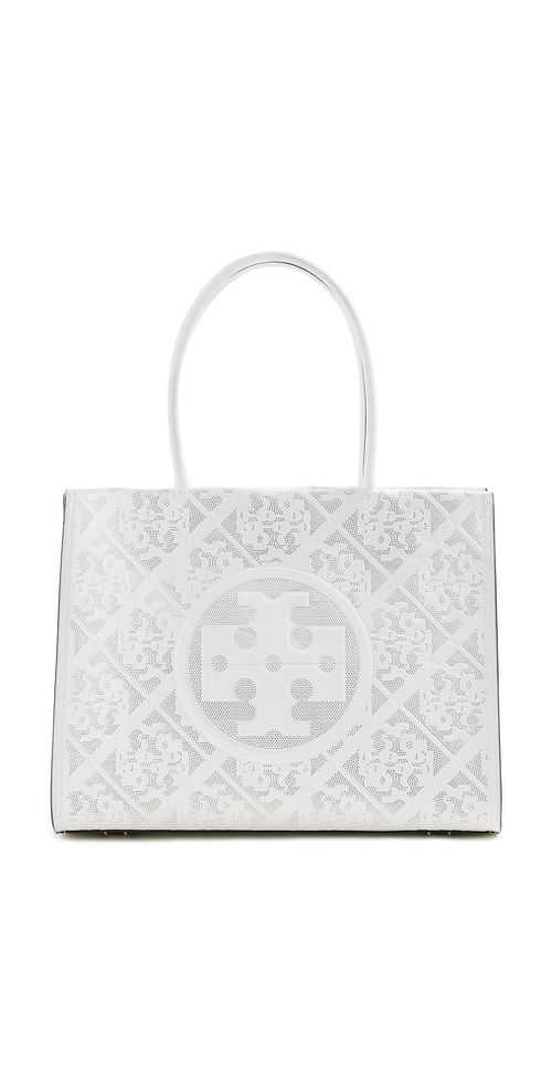 Tory Burch Ella Bio Perforated Small Tote Blanc One Size