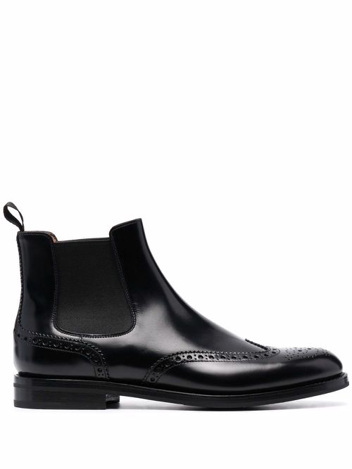 Charlize brogue-detail ankle boots - Black