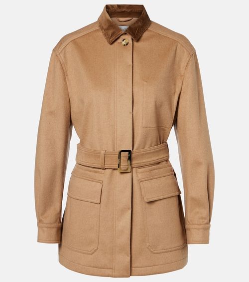 Leva belted camel hair jacket