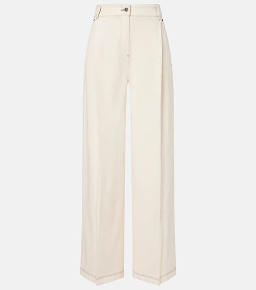 Pleated wide-leg jeans