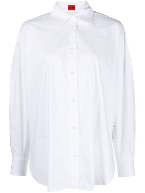 Lace-up cotton shirt - White