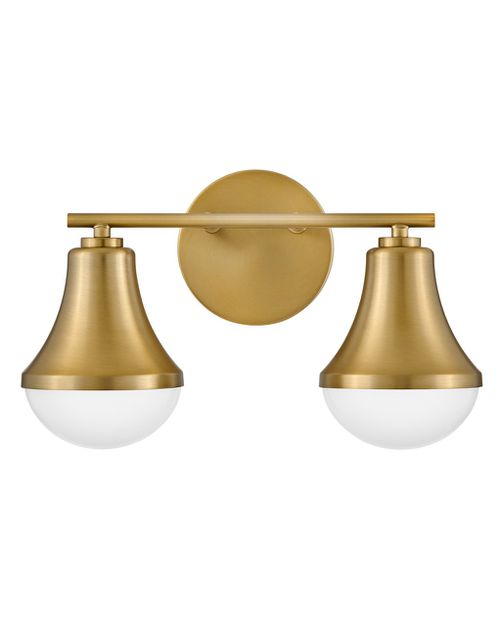 Lacquered Brass LED Vanity from the Haddie Collection