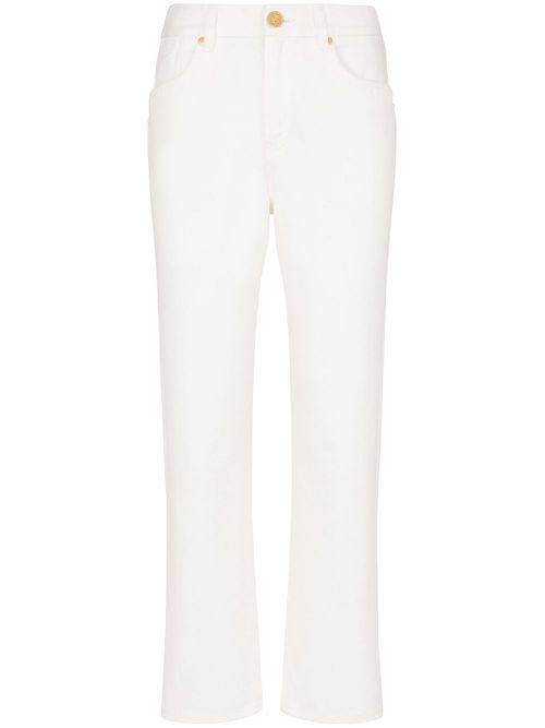 Mid-rise straight-leg jeans - White