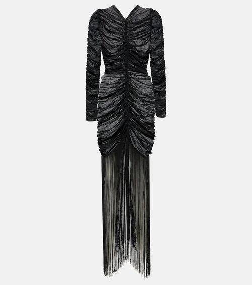 Guisa fringed silk-blend maxi dress