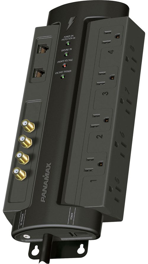 Black Home Theater Surge Protector