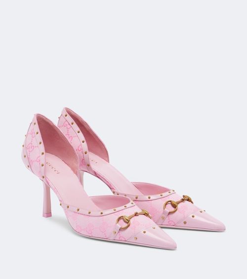 Savoy Horsebit GG canvas pumps