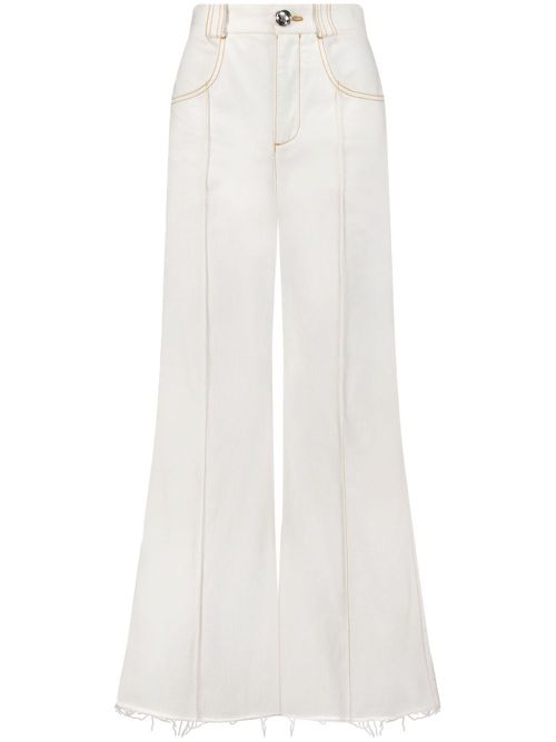 Cropped wide-leg jeans - White