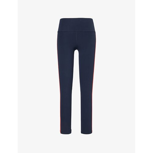 Womens Indigo/melon Ella High-rise Side-stripe Stretch-woven Leggings