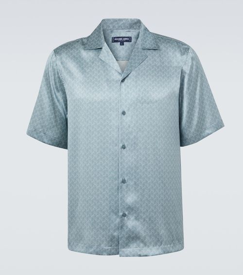 Roberto printed silk bowling shirt