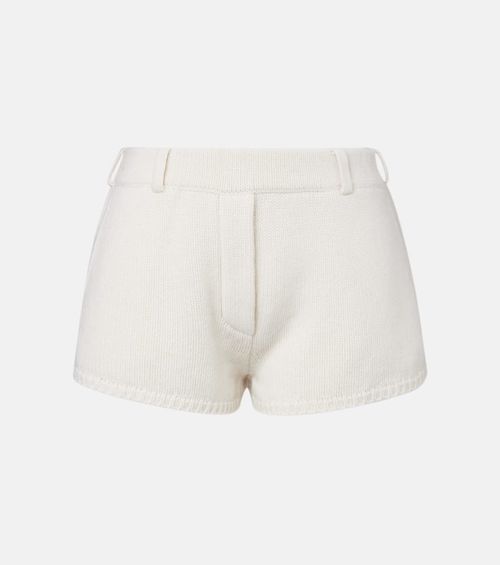 Low-rise cashmere shorts