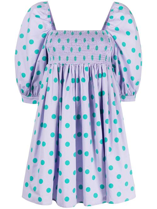 Printed babydoll dress - Purple
