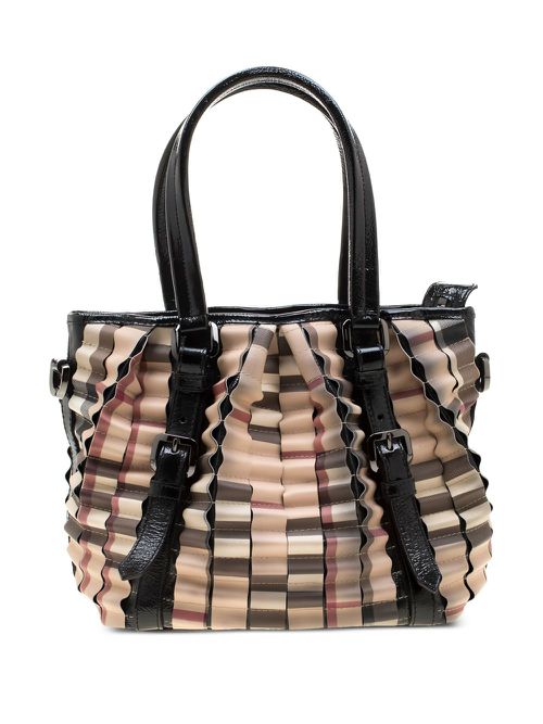 Nova Check Cartridge Pleat tote bag - Brown
