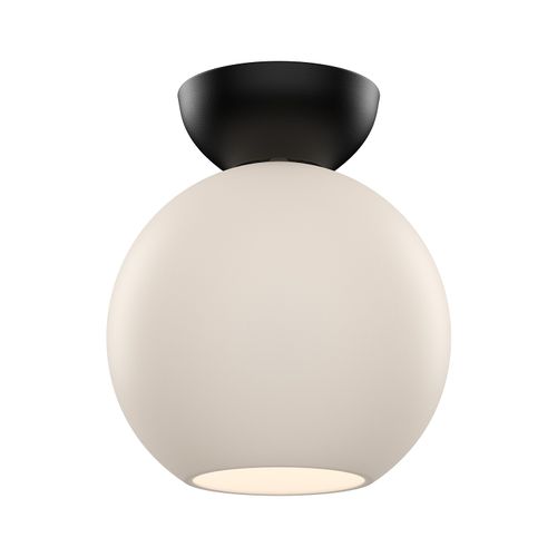 Black Opal Glass One Light Semi-Flush Mount from the Arcadia Collection
