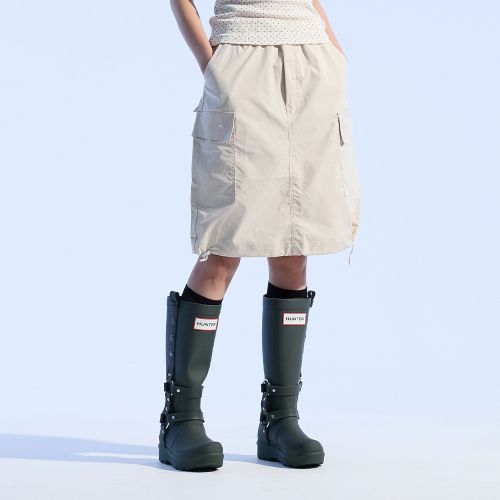 moaa 여성 String Cargo Knee Length Skirt 