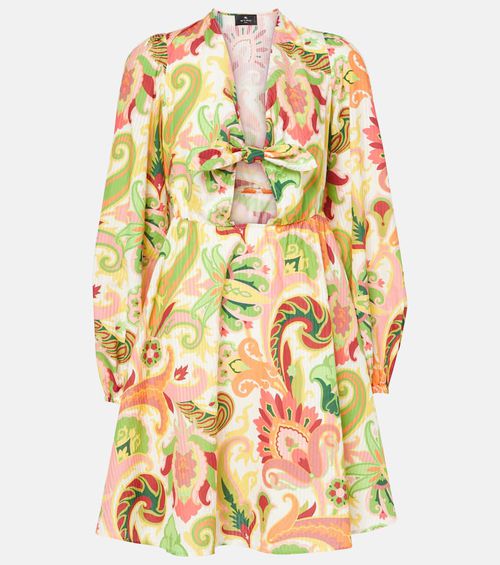 Floral cotton and silk minidress