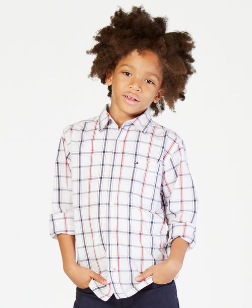 Big Boys Samuel Plaid Button-Down Shirt - White