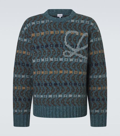 Logo intarsia wool-blend sweater