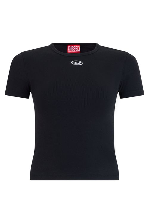 Oval D Logo Stretch Cotton T-Shirt — Black