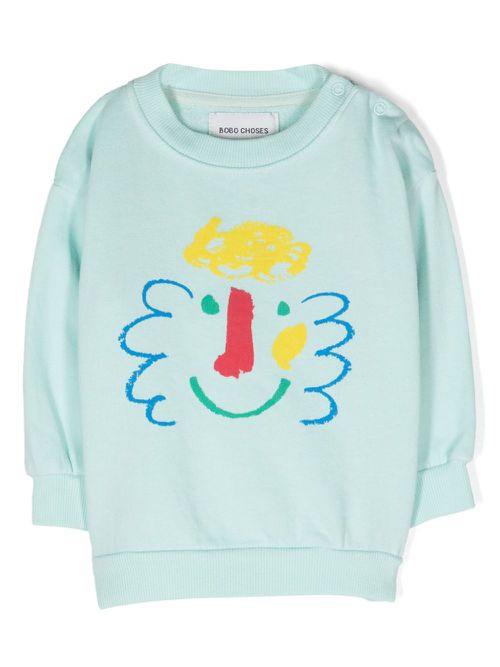 Graphic-print organic cotton sweatshirt - Blue