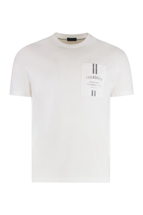 Cotton Crew-Neck Short-Sleeve T-Shirt with Pocket - Regular Fit