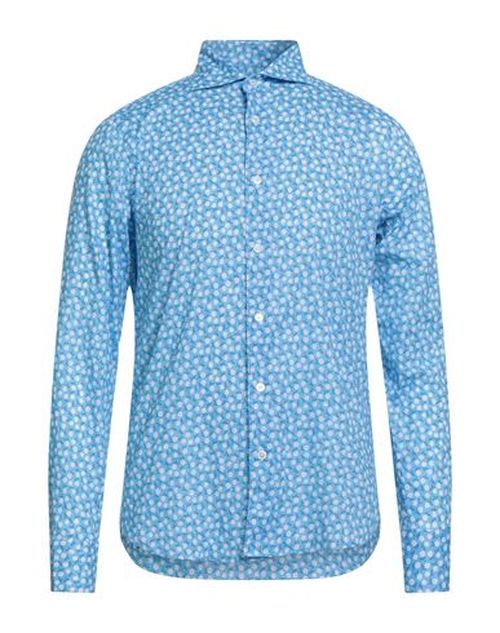 Man Shirt Azure Size 15 Cotton, Elastane