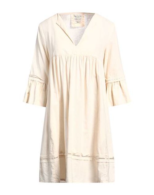 Woman Mini dress Ivory Size 8 Linen, Cotton