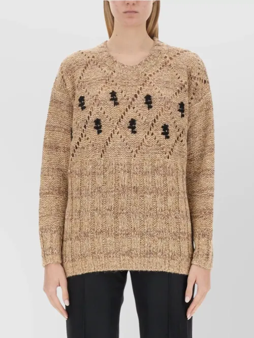 Cormio - oversize knitwear crew neck diamond pattern