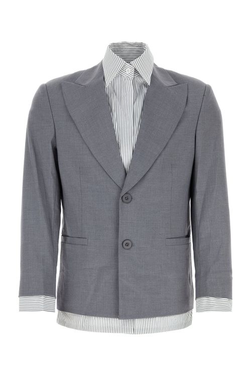 KIDSUPER STUDIOS Grey stretch polyester blend blazer
