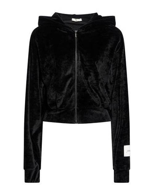 Woman Sweatshirt Black Size S Polyester, Elastane