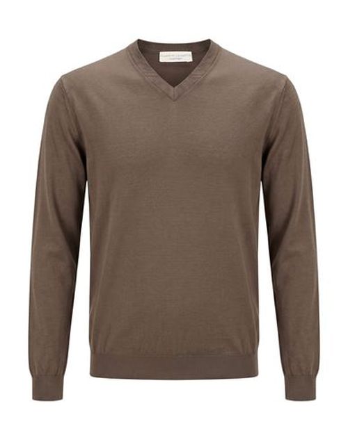 Man Sweater Taupe Size 40 Cotton