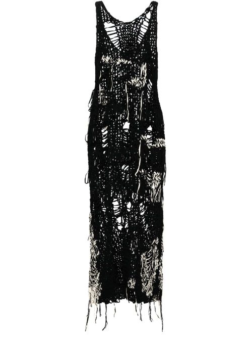 Open-knit cotton dress - Black