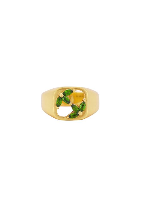 MAPLE 3am Signet Ring in 14K Gold Plated - Metallic Gold.  9 also in
