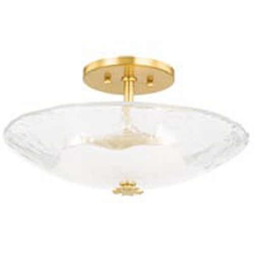 Hudson Valley Lago 3-Light Ceiling Light in Aged Bra