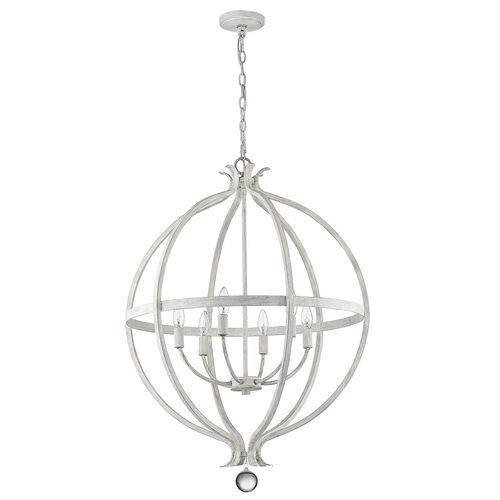 Country White Six Light Pendant from the Callie Collection