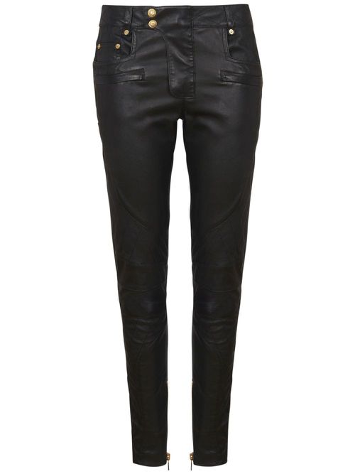 Quilted leather trousers - Black
